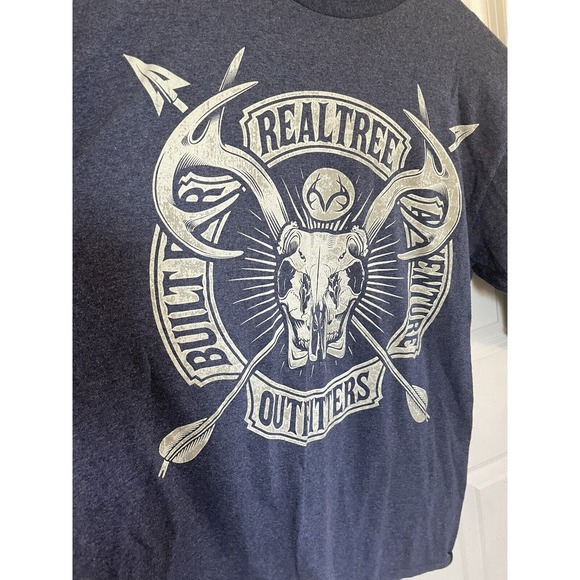 Real Tree Shirt Mens Large Long Sleeve Blue Deer Skull Lightweight READ - Picture 3 of 4